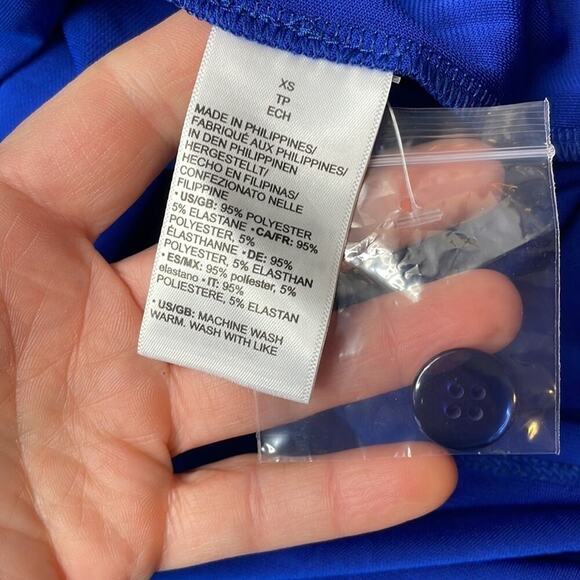 NWT Lark & Ro cobalt blue wrap midi dress - Picture 9 of 10